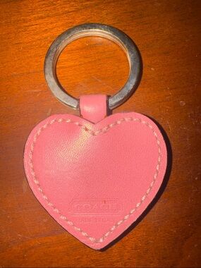 Coach Pink Heart Key Fob